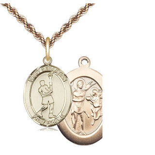 14kt Gold Saint Sebastian Lacrosse Medal