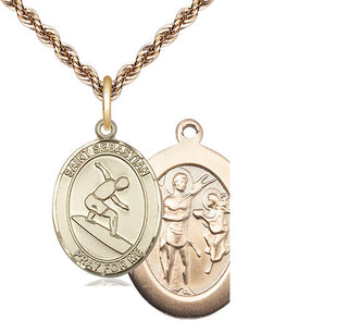 14kt Gold Saint Sebastian Surfing Medal