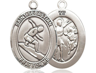 Pewter Saint Sebastian Surfing Medal