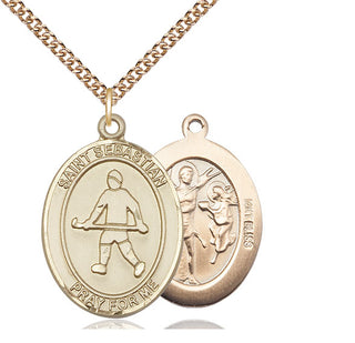 14kt Gold Saint Sebastian Field Hockey Medal