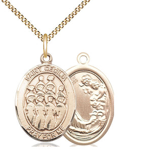14kt Gold Filled Saint Cecilia Choir Medal Catholic Jewelry