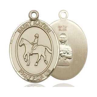 14kt Gold Filled Saint Kateri Equestrian Medal