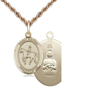 14kt Gold Saint Kateri Equestrian Medal