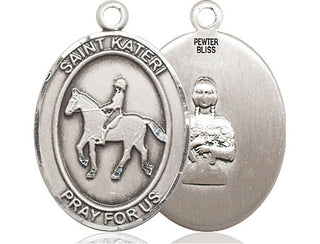Pewter Saint Kateri Equestrian Medal