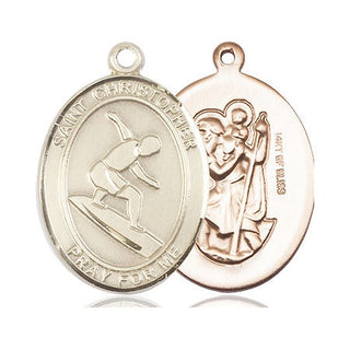 14kt Gold Filled Saint Christopher Surfing Medal
