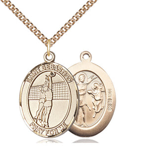 14kt Gold Saint Sebastian Volleyball Medal