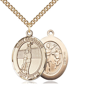 14kt Gold Saint Sebastian Volleyball Medal