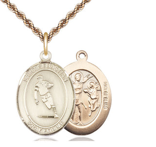 14kt Gold Filled Saint Sebastian Rugby Medal Catholic Jewelry