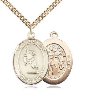 14kt Gold Saint Sebastian Rugby Medal