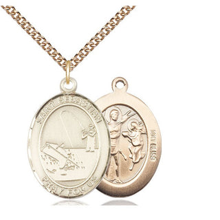 14kt Gold Saint Sebastian Fishing Medal