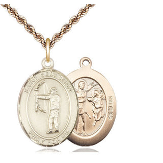 14kt Gold Saint Sebastian Archery Medal