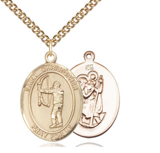 14kt Gold Saint Christopher Archery Medal