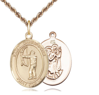 14kt Gold Saint Christopher Archery Medal