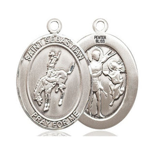 Pewter Saint Sebastian Rodeo Medal