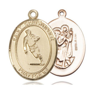 14kt Gold Filled Saint Christopher Rugby Medal