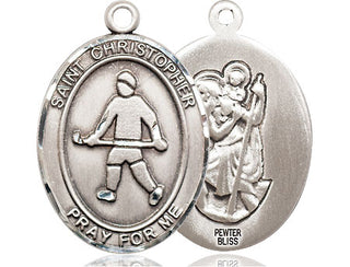 Pewter Saint Christopher Field Hockey Medal