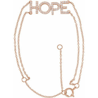 14K Rose 1/4 CTW Natural Diamond Hope 5-7" Bracelet