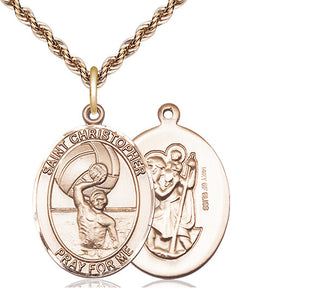 14kt Gold Filled Saint Christopher Water Polo-Men Medal Catholic Jewelry