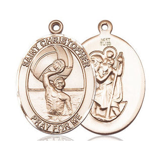 14kt Gold Saint Christopher Water Polo-Men Medal
