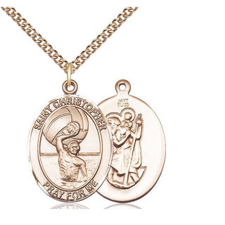 14kt Gold Saint Christopher Water Polo-Men Medal