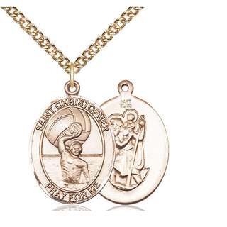 14kt Gold Saint Christopher Water Polo-Men Medal