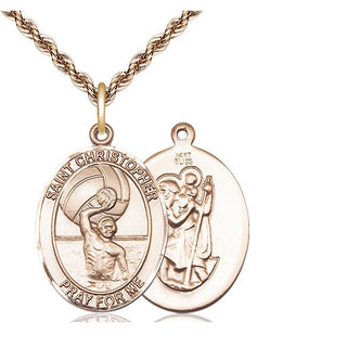 14kt Gold Saint Christopher Water Polo-Men Medal