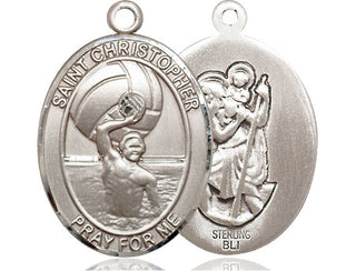 Sterling Silver Saint Christopher Water Polo-Men Medal Catholic Jewelry