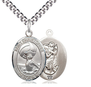 Pewter Saint Christopher Water Polo-Women Medal Catholic Jewelry