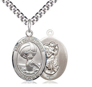 Sterling Silver Saint Christopher Water Polo-Women Medal | Large