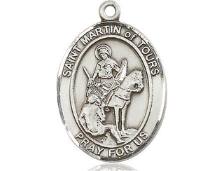 Pewter Saint Martin of Tours Medal Engraved Catholic Saint Jewelry