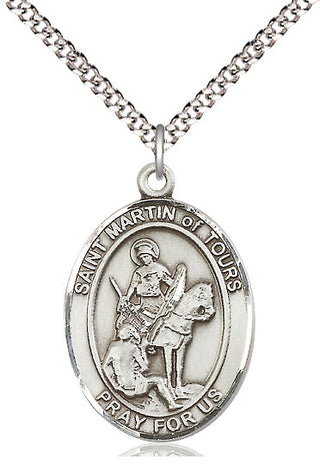 Pewter Saint Martin of Tours Medal Catholic Jewelry Engraved Catholic Saint Jewelry