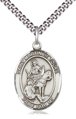 Pewter Saint Martin of Tours Medal Catholic Jewelry Engraved Catholic Saint Jewelry