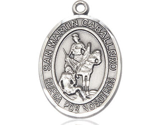 Sterling Silver San Martin Caballero Medal Catholic Jewelry Engraved Catholic Saint Jewelry