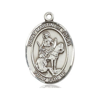 Sterling Silver Saint Martin of Tours Medal Catholic Jewelry Engraved Catholic Saint Jewelry