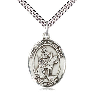 Sterling Silver Saint Martin of Tours Medal Catholic Jewelry Engraved Catholic Saint Jewelry