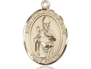 14kt Gold Filled Saint Augustine of Hippo Medal Engraved Catholic Saint Jewelry