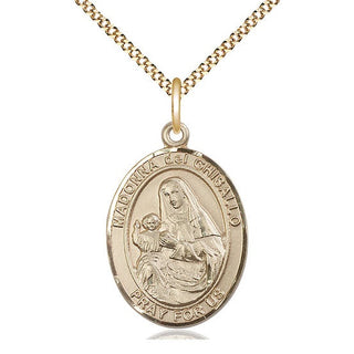 14kt Gold Filled Saint Madonna Del Ghisallo Medal Catholic Jewelry Engraved Catholic Saint Jewelry
