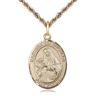 14kt Gold Saint Madonna Del Ghisallo Medal Engraved Catholic Saint Jewelry