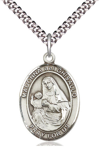 Pewter Saint Madonna Del Ghisallo Medal Catholic Jewelry Engraved Catholic Saint Jewelry