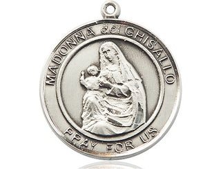 Pewter Madonna del Ghisallo Medal Engraved Catholic Saint Jewelry