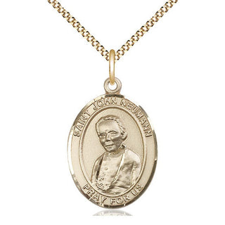 14kt Gold Filled Saint John Neumann Medal Catholic Jewelry Engraved Catholic Saint Jewelry