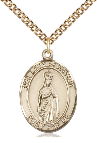 14kt Gold Filled Our Lady of Fatima Medal Catholic Jewelry Engraved Catholic Saint Jewelry