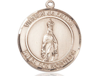 14kt Gold Filled Virgen de Fatima Medal Engraved Catholic Saint Jewelry