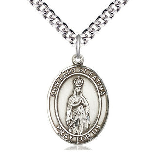 Sterling Silver Our Lady of Fatima Medal | Large | Engravable