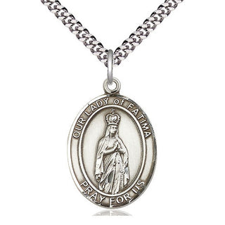 Sterling Silver Our Lady of Fatima Medal | Large | Engravable