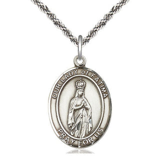 Sterling Silver Our Lady of Fatima Medal | Large | Engravable
