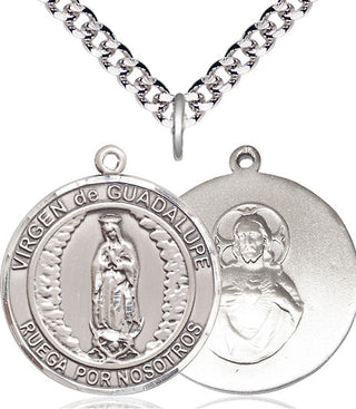 Sterling Silver Virgen de Guadalupe Medal Catholic Jewelry