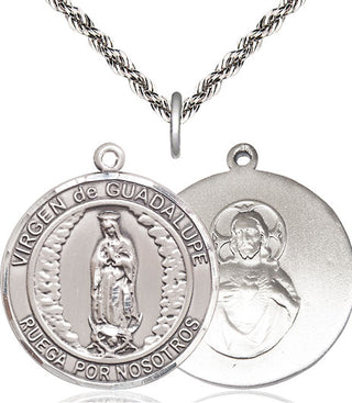 Sterling Silver Virgen de Guadalupe Medal Catholic Jewelry
