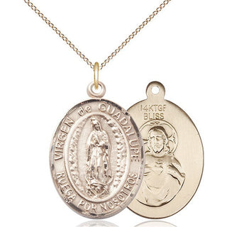 14kt Gold Filled Virgen de Guadalupe Medal Catholic Jewelry