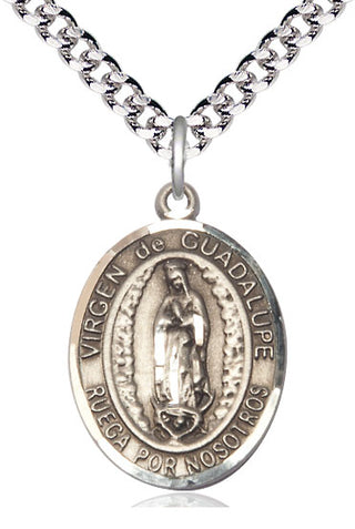 Pewter Virgen de Guadalupe Medal Catholic Jewelry
